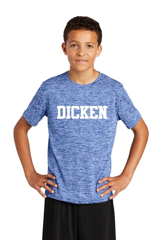 Youth Electric Heather Tee (DICKEN logo)- Royal