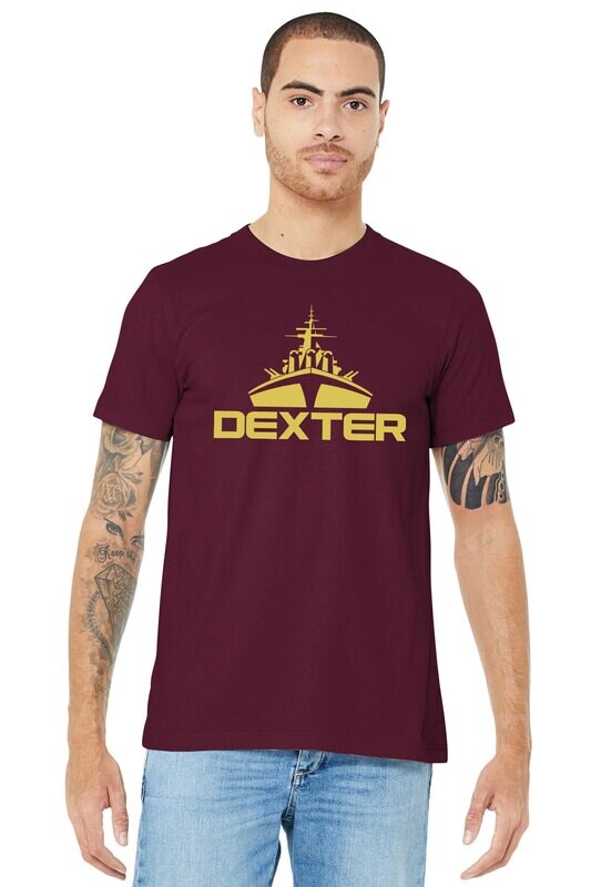 Short Sleeve Cotton Tee- Black/ Maroon