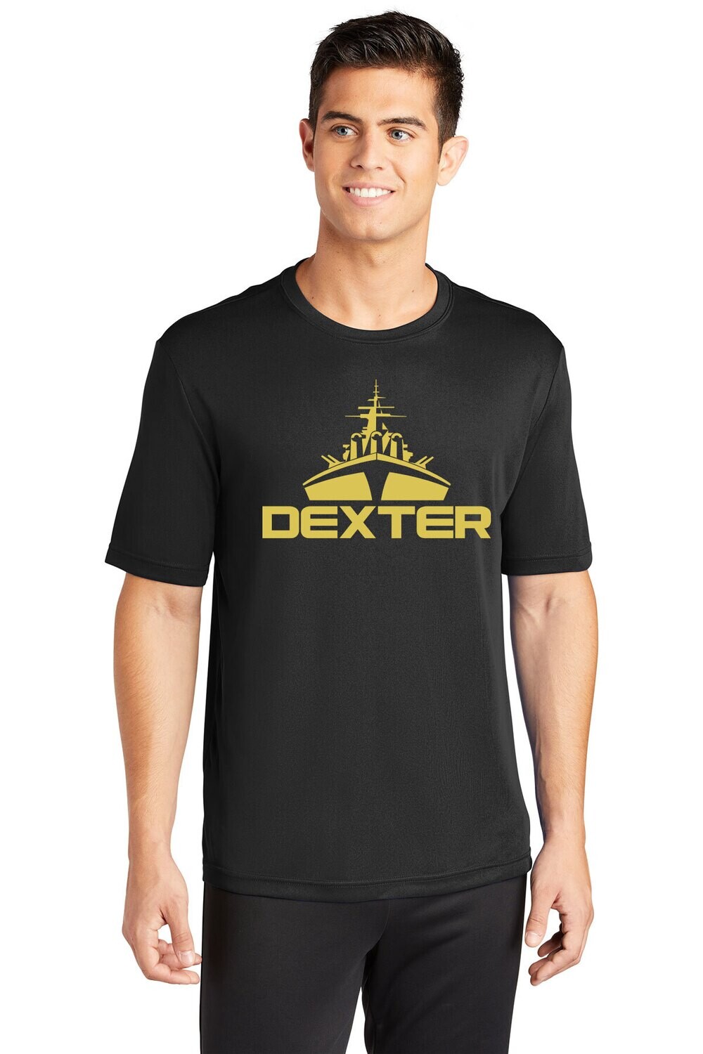 Short Sleeve Performance Shirt- Black/ Maroon