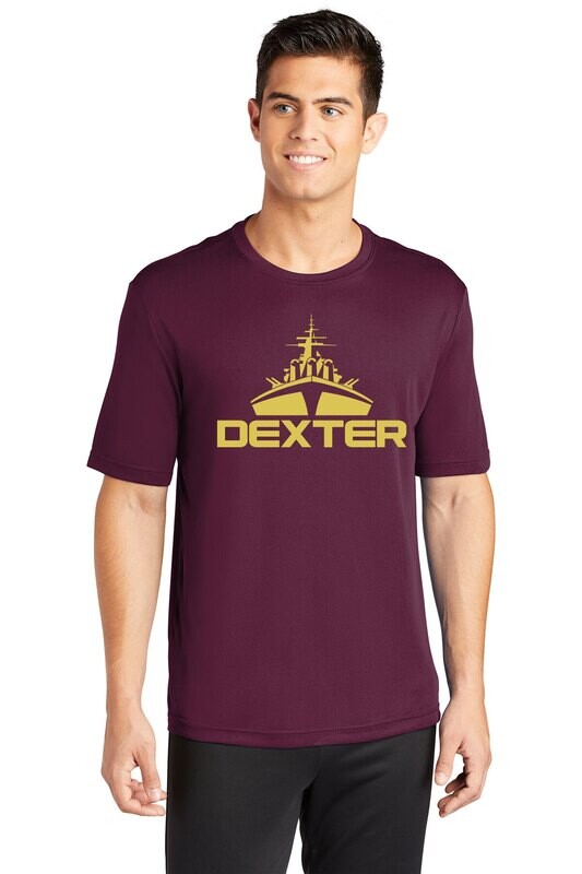 Short Sleeve Performance Shirt- Black/ Maroon
