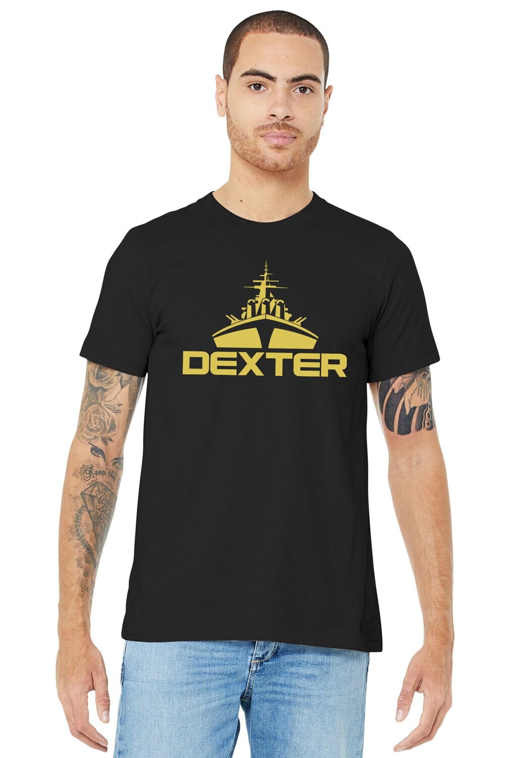 Short Sleeve Cotton Tee- Black/ Maroon