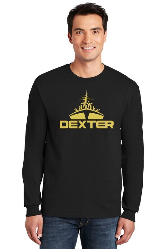 Long Sleeve Cotton Tee-Black/ Maroon