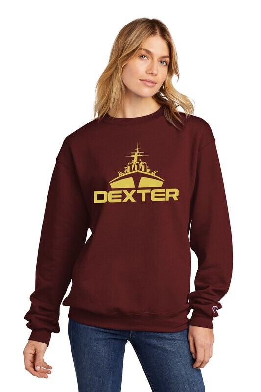 Champion Crewneck- Black/ Maroon