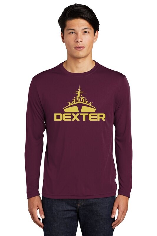 Long Sleeve Performance T-shirt- Black/ Maroon