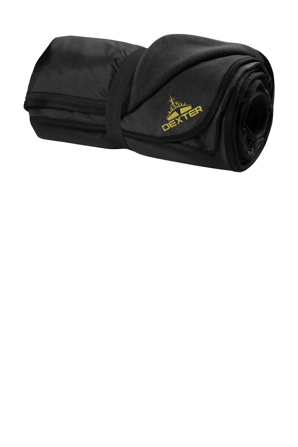 Fleece & Poly Travel Blanket-Black