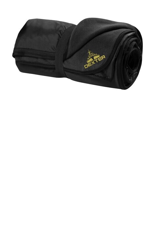 Fleece & Poly Travel Blanket-Black
