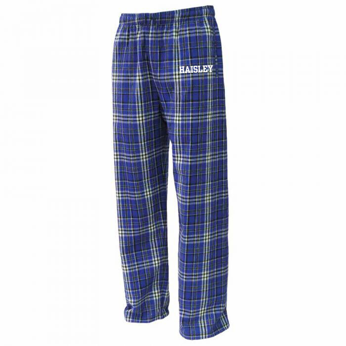 Youth Flannel Pants-Royal/White, Forest/White, Black/Pink, Purple/White