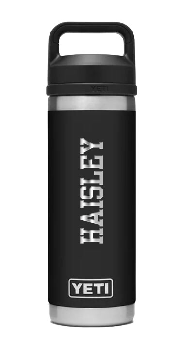 YETI Black Stainless Steel Water Bottle - 18 or 26 oz