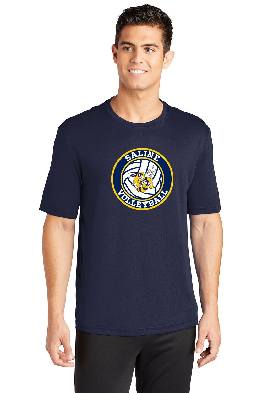 Unisex Short-Sleeve Performance Tee -Navy/Grey/Navy Heather/Grey Heather Unisex Short-Sleeve Performance Tee -Navy/Grey/Navy Heather/Grey Heather