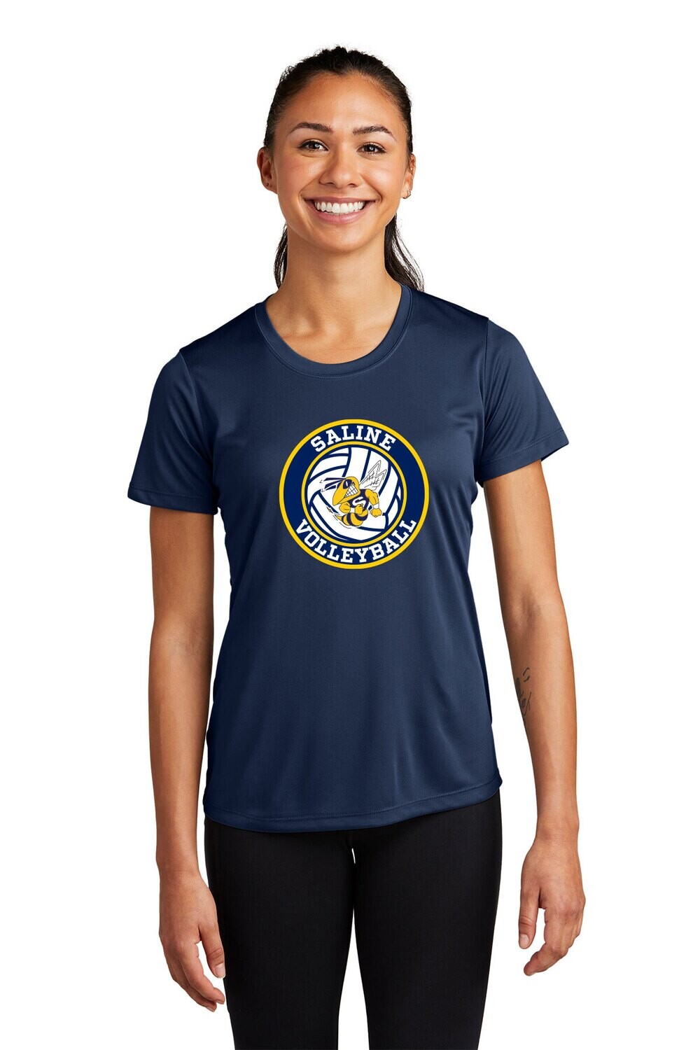 Women's Performance Tee - Navy/Grey