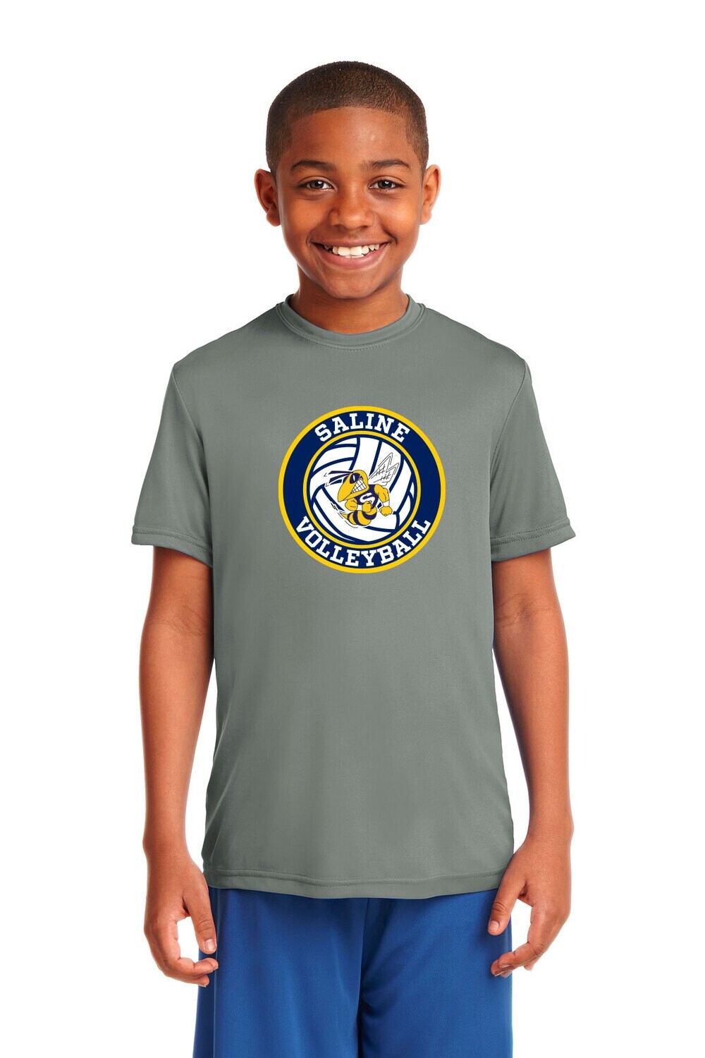 Youth Short-Sleeve Performance Tee - Grey or Navy