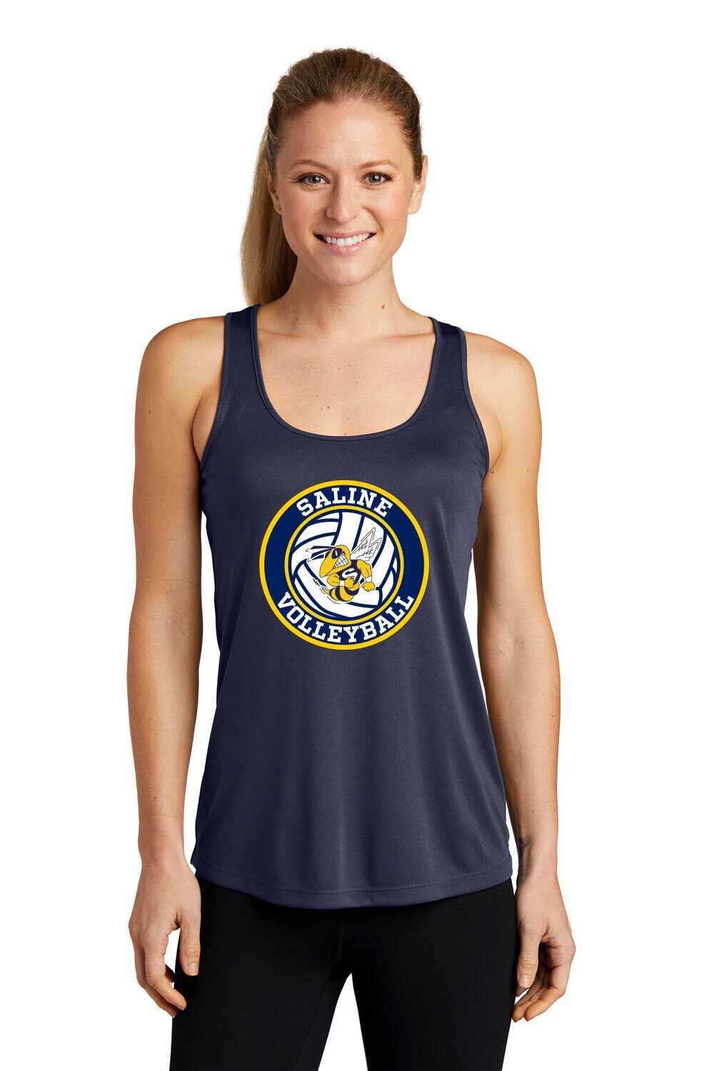 Ladies Performance Racerback Tank -Navy