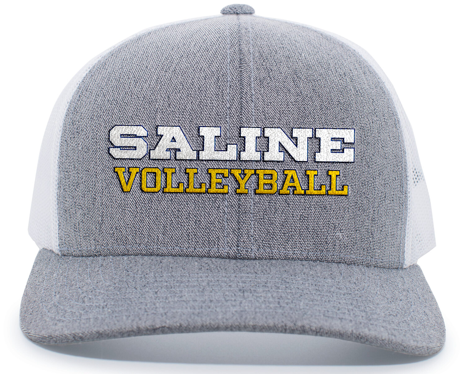 Heather Trucker Snapback Cap Grey Heather and White