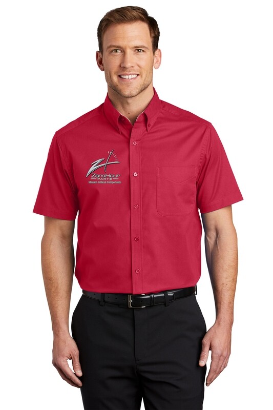 Men's Short Sleeve Easy Care Shirt - Red/Black/White