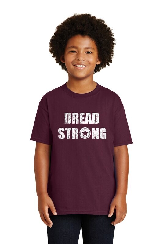 Youth Basic Cotton T-Shirt-Maroon/Black/Athletic Heather