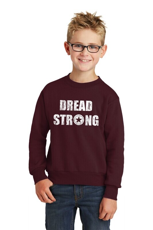 Youth Cotton Crewneck-Maroon/Black/Athletic Grey