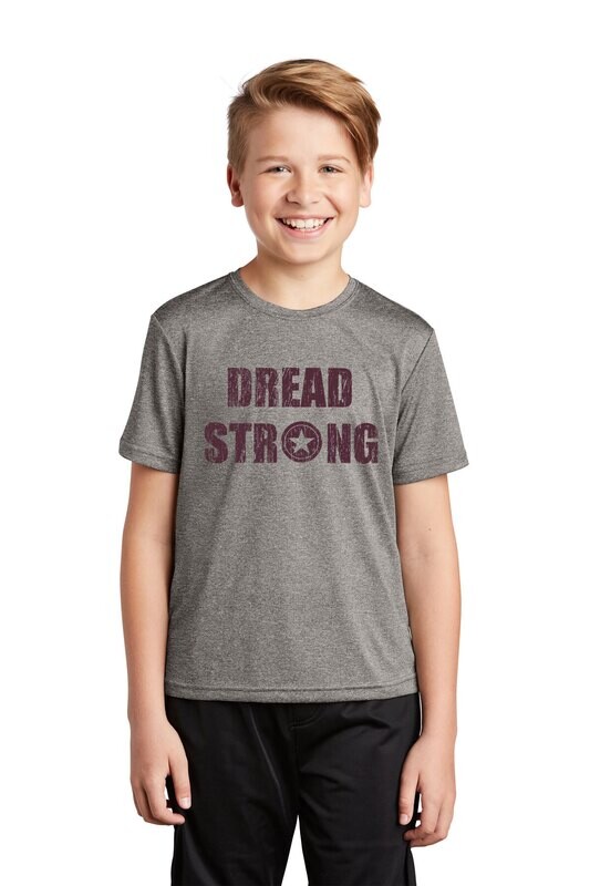 Youth Heathered Performance Short Sleeve T Shirt- Heather Grey
