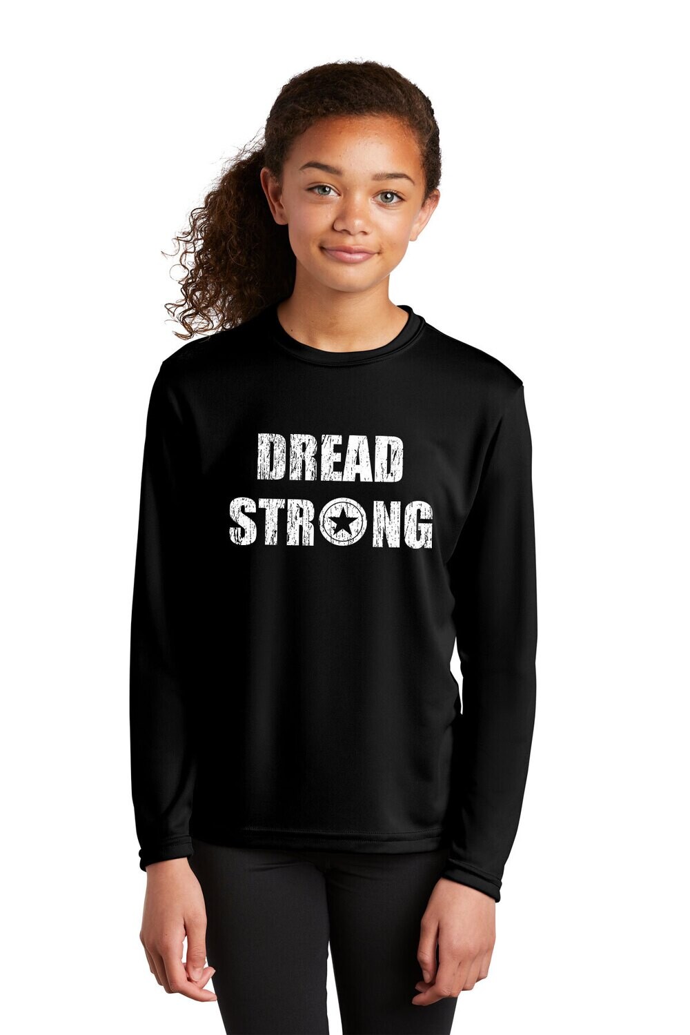 Youth Long Sleeve Performance Tee - Black/Maroon