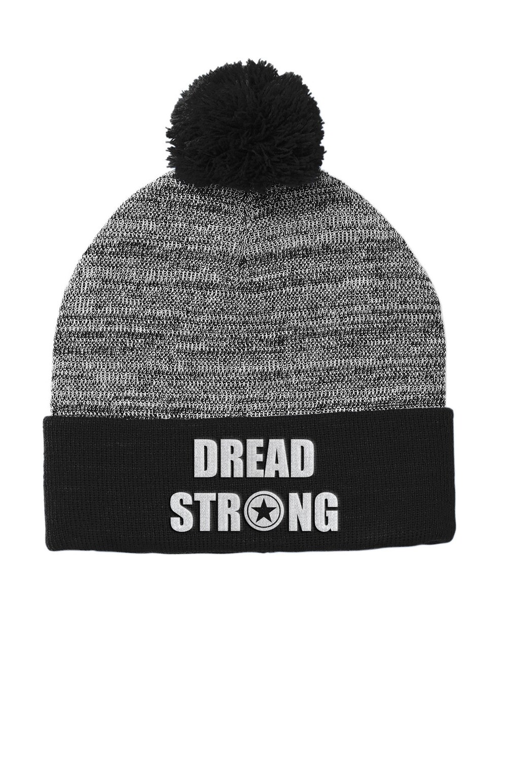 Sport-Tek Heather Pom Pom Beanie: Black/Heather or Maroon/Heather