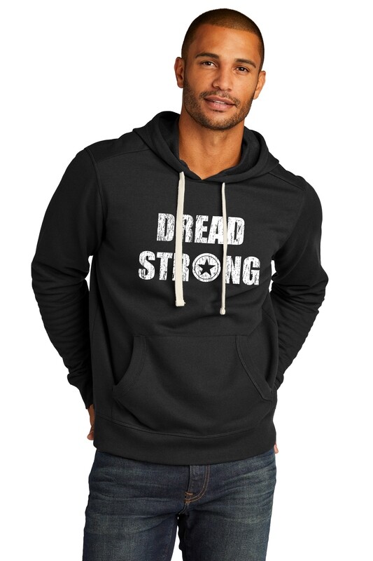Unisex District Refleece Hoodie- Black/Maroon Heather/Heather Grey