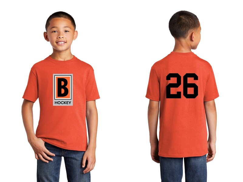 Youth Core Cotton Tee- Black/ Orange/ Graphite Heather