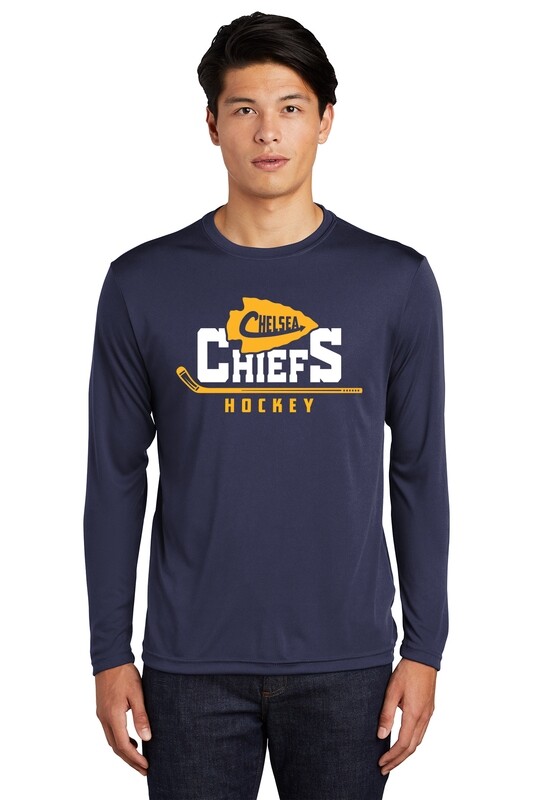 Adult Unisex Performance Long Sleeve Tee-Navy
