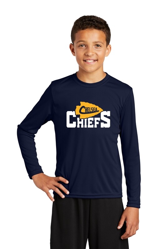 Youth Long Sleeve Performance Tee-Navy