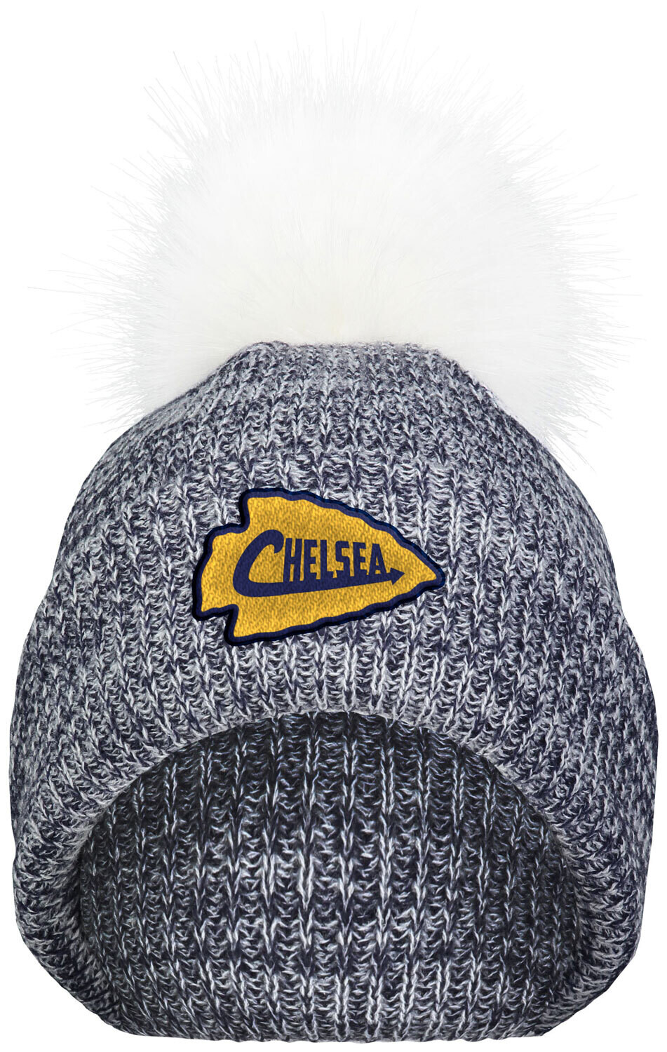 Faux Fur Pom Beanie-Navy Faux Fur Pom Beanie-Navy