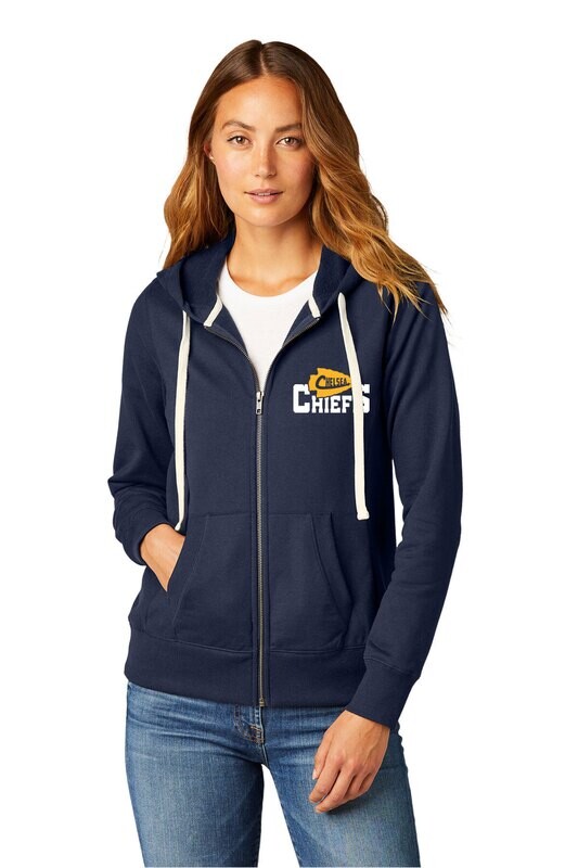 District Women's Re-Fleece Full-Zip Hoodie-Navy