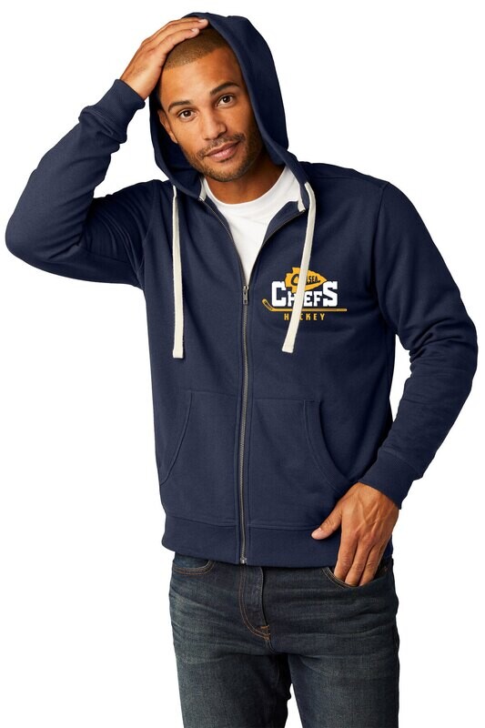Adult Fleece Full Zip Hoodie- Navy