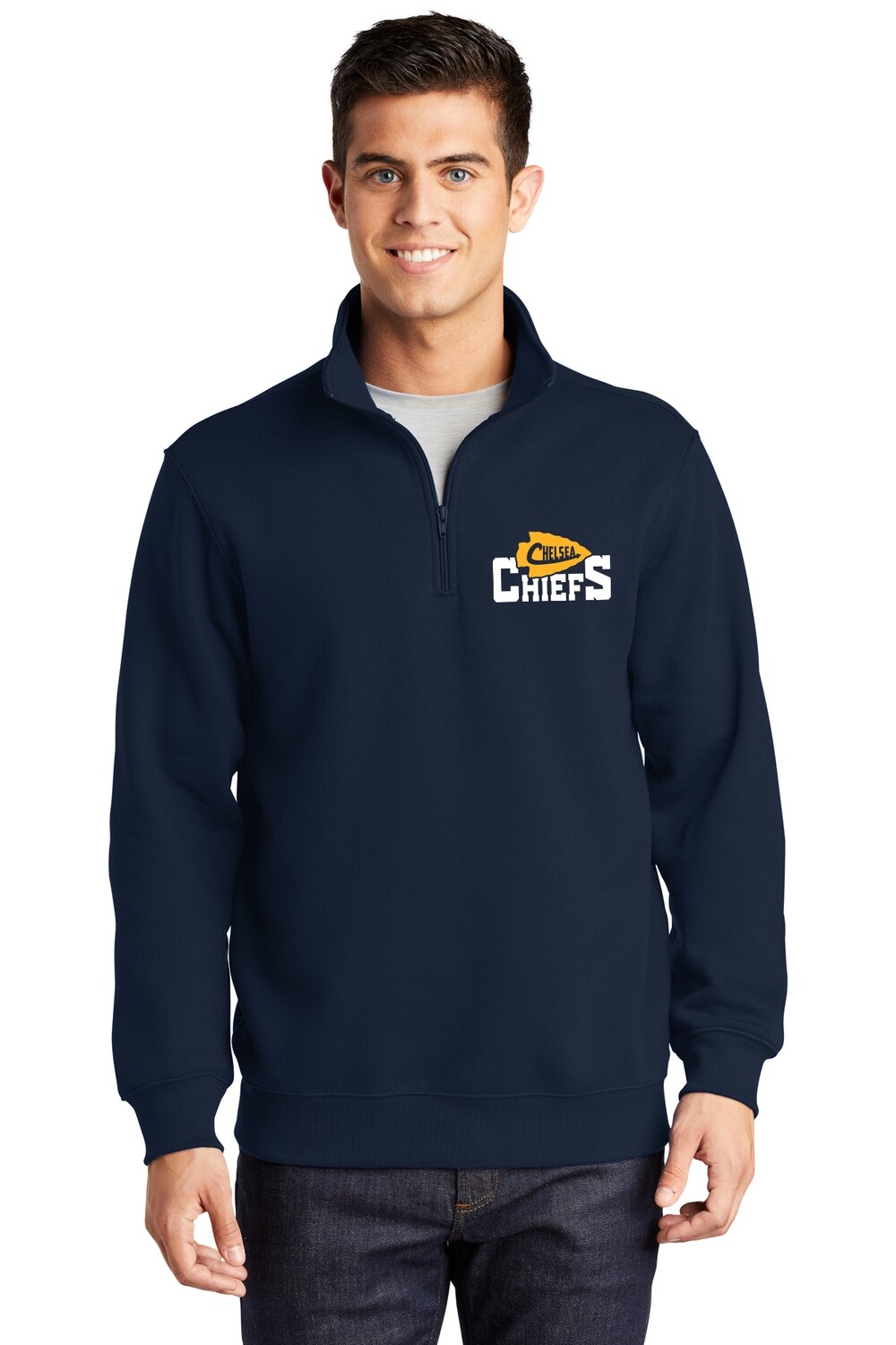 1/4 Zip Sweatshirt-Navy 1/4 Zip Sweatshirt-Navy