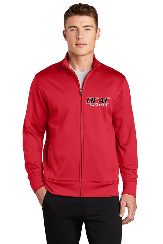 Unisex Performance Fleece Full-Zip Jacket - Red/Black