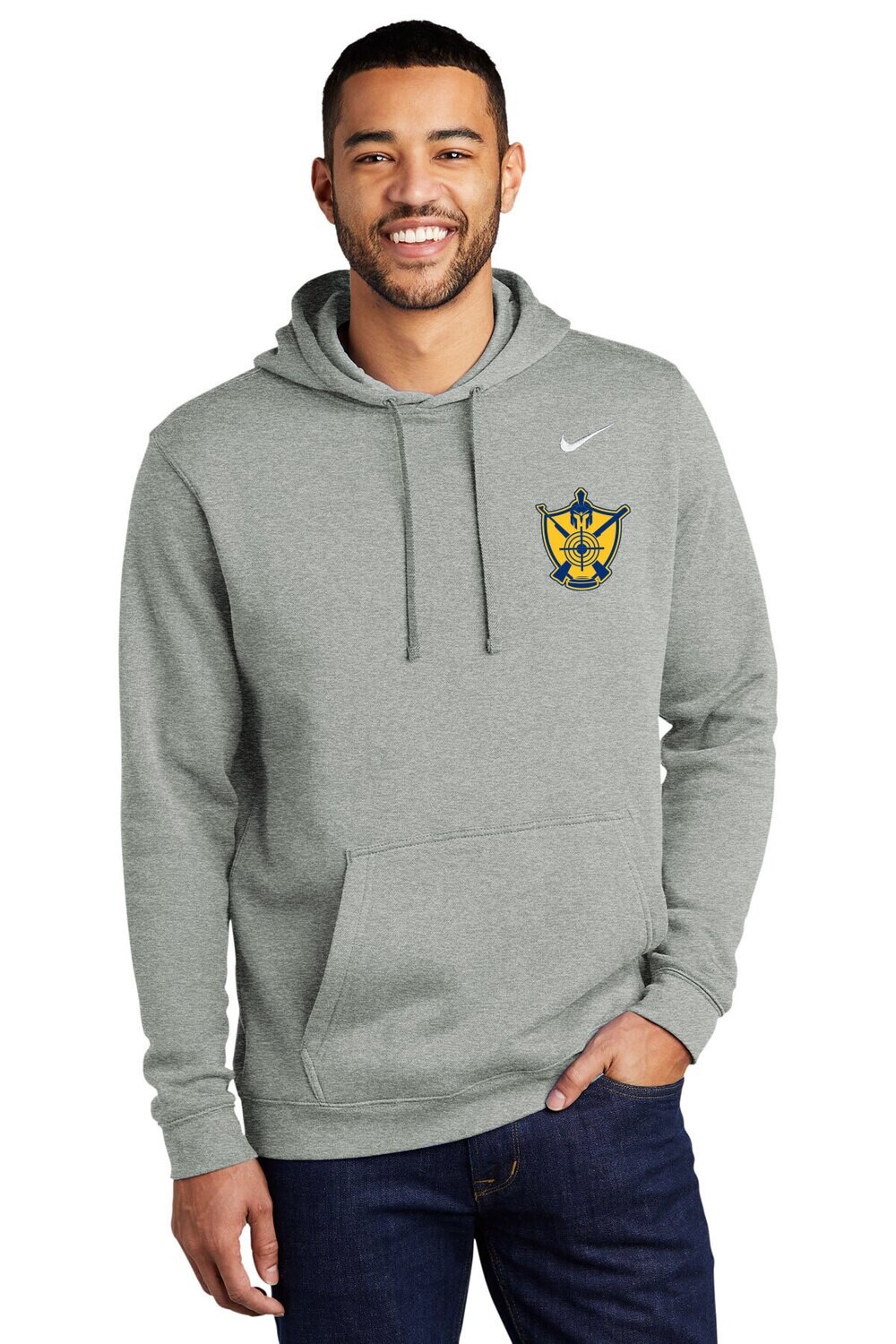 Nike Club Fleece Hoodie-Grey/Navy