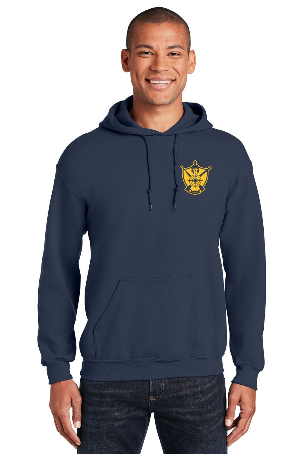Unisex Heavy Blend Hooded Sweatshirt-Grey/Navy/Gold
