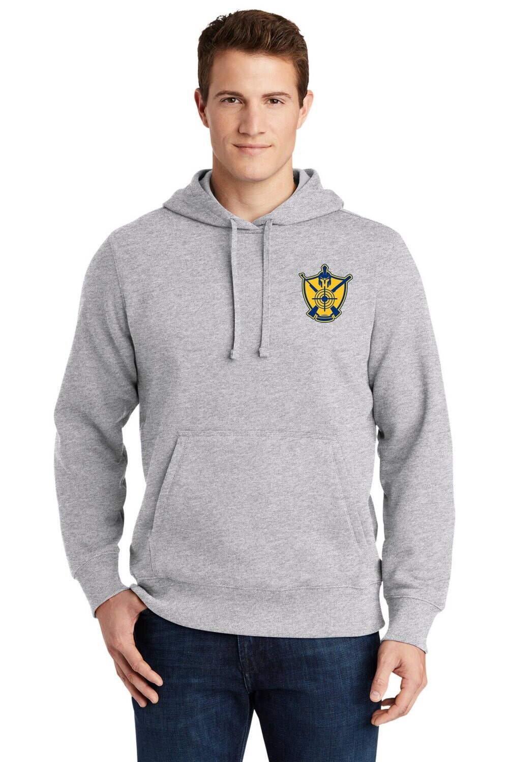 Unisex Premium Hooded Sweatshirt-Grey/Navy
