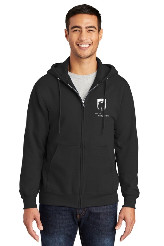 Fleece Full-Zip Hooded Sweatshirt- Grey, Black, Royal