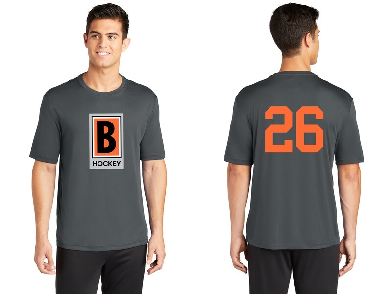Adult Short Sleeve Performance T-Shirt-Black/ Iron Grey