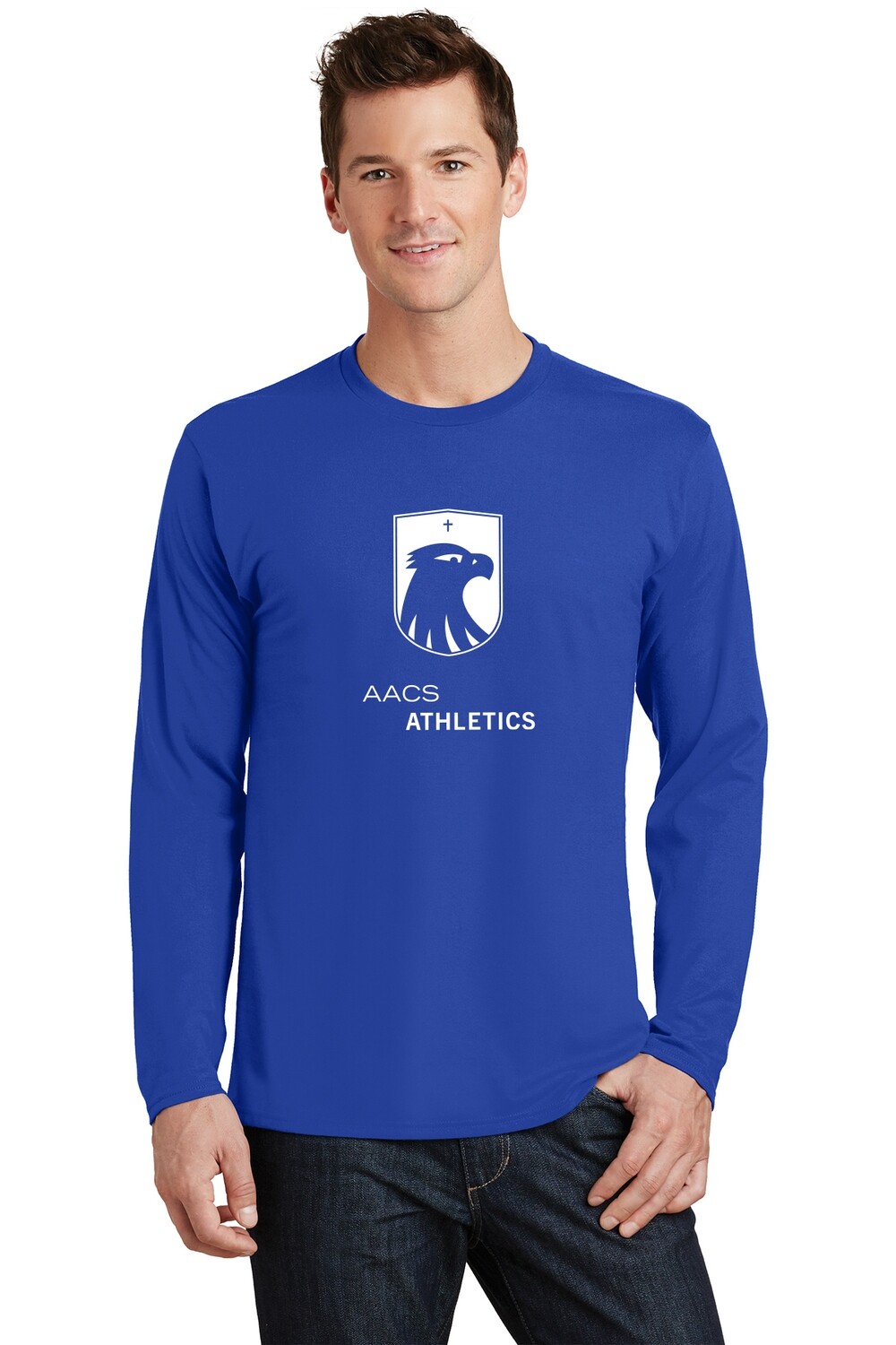 Long Sleeve Cotton Tee (Youth Sizes Available)- Royal, Grey, Black