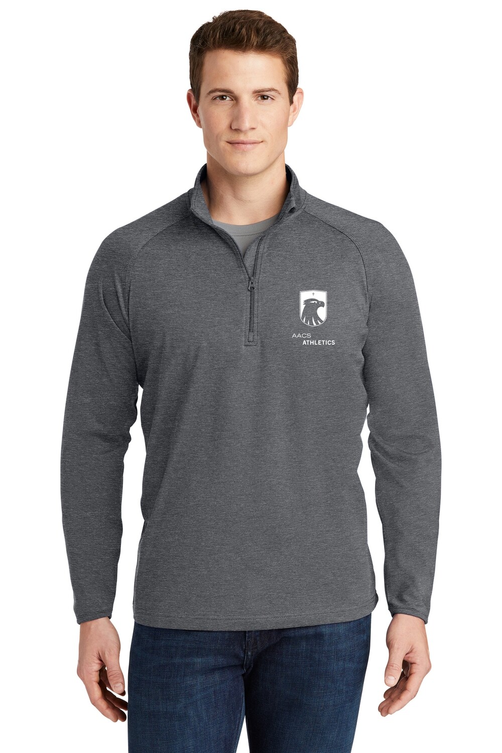Men's Stretch 1/4 Zip- Grey, Black, Royal