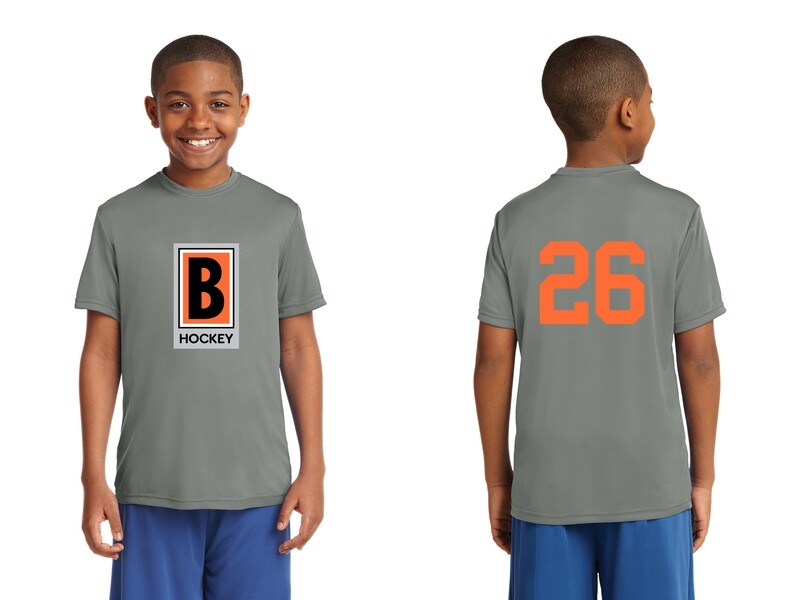 Youth Short Sleeve Performance Tee -Black/ Grey Concrete