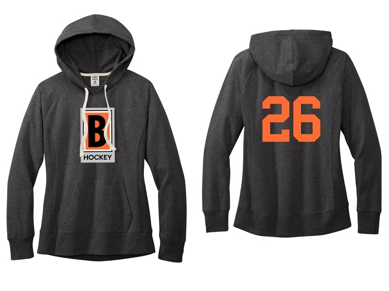 Women's Fleece Hoodie-Black/ Charcoal Heather