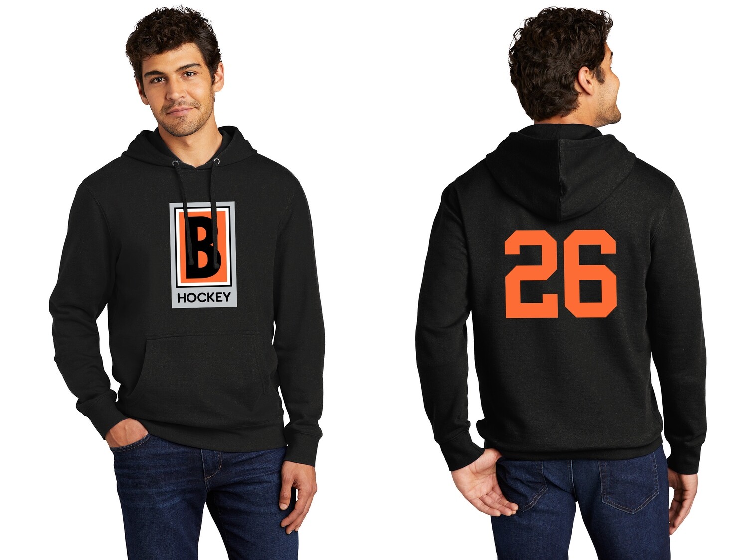 Unisex District Fleece Hoodie-Black/ Charcoal