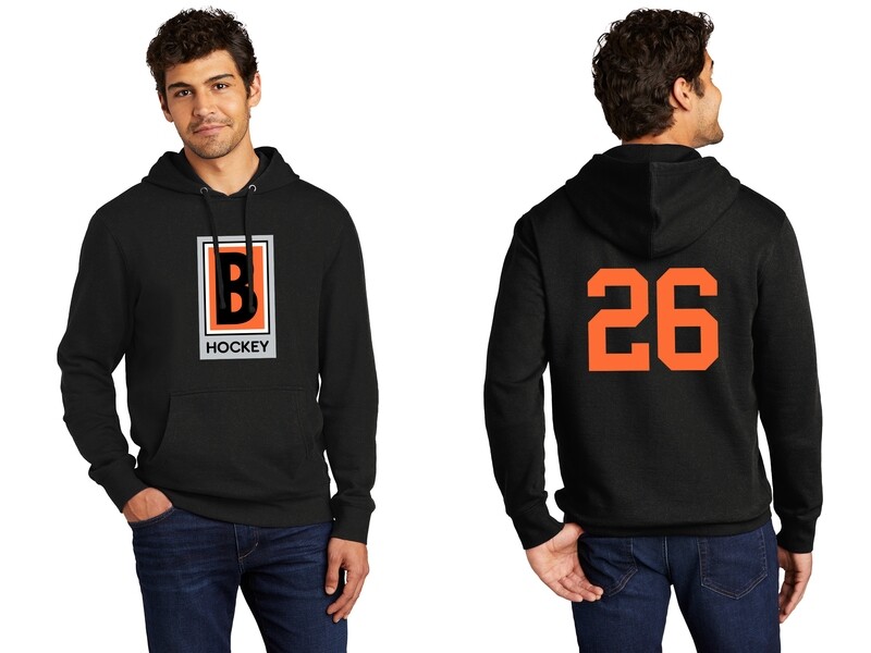Unisex District Fleece Hoodie-Black/ Charcoal