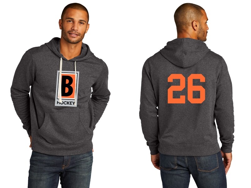 Unisex Fleece Hoodie-Black/ Dk Grey/ Light Grey