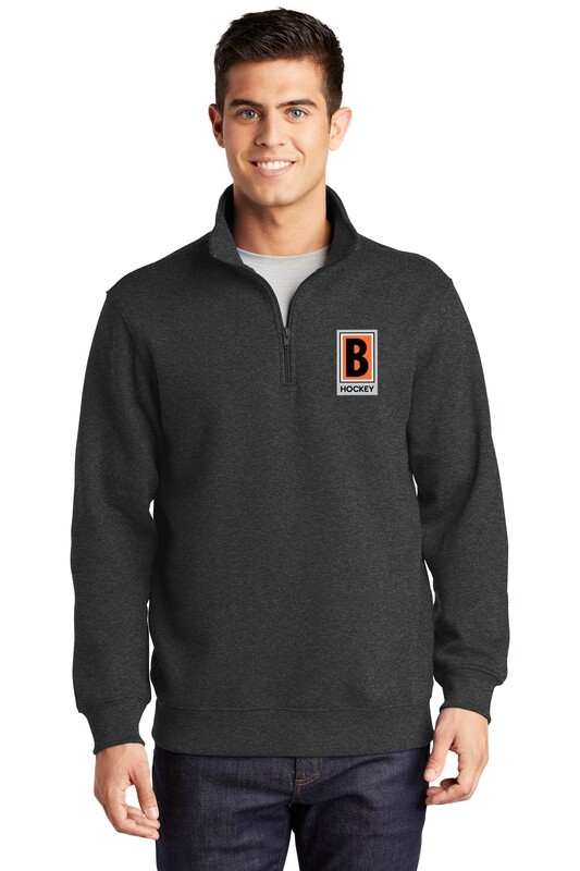 1/4 Zip Sweatshirt-Black/ Graphite Heather