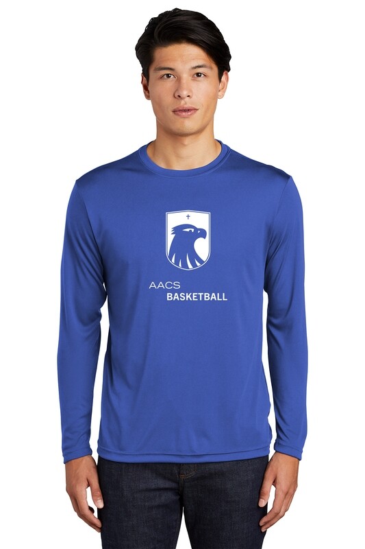 Long Sleeve Performance Tee (Youth Sizes available) CAN CUSTOMIZE TO SPORTS TEAM- Royal, Black, Grey Heather Concrete