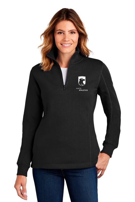 Ladies 1/4 Zip Sweatshirt- Royal, Black, Grey