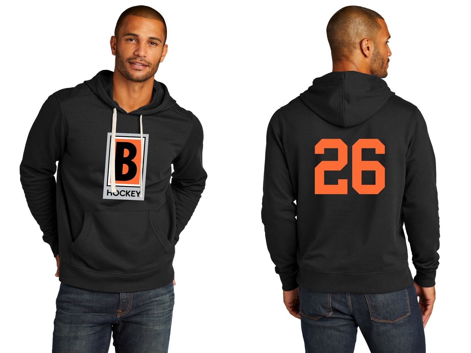 Unisex Fleece Hoodie-Black/ Dk Grey/ Light Grey