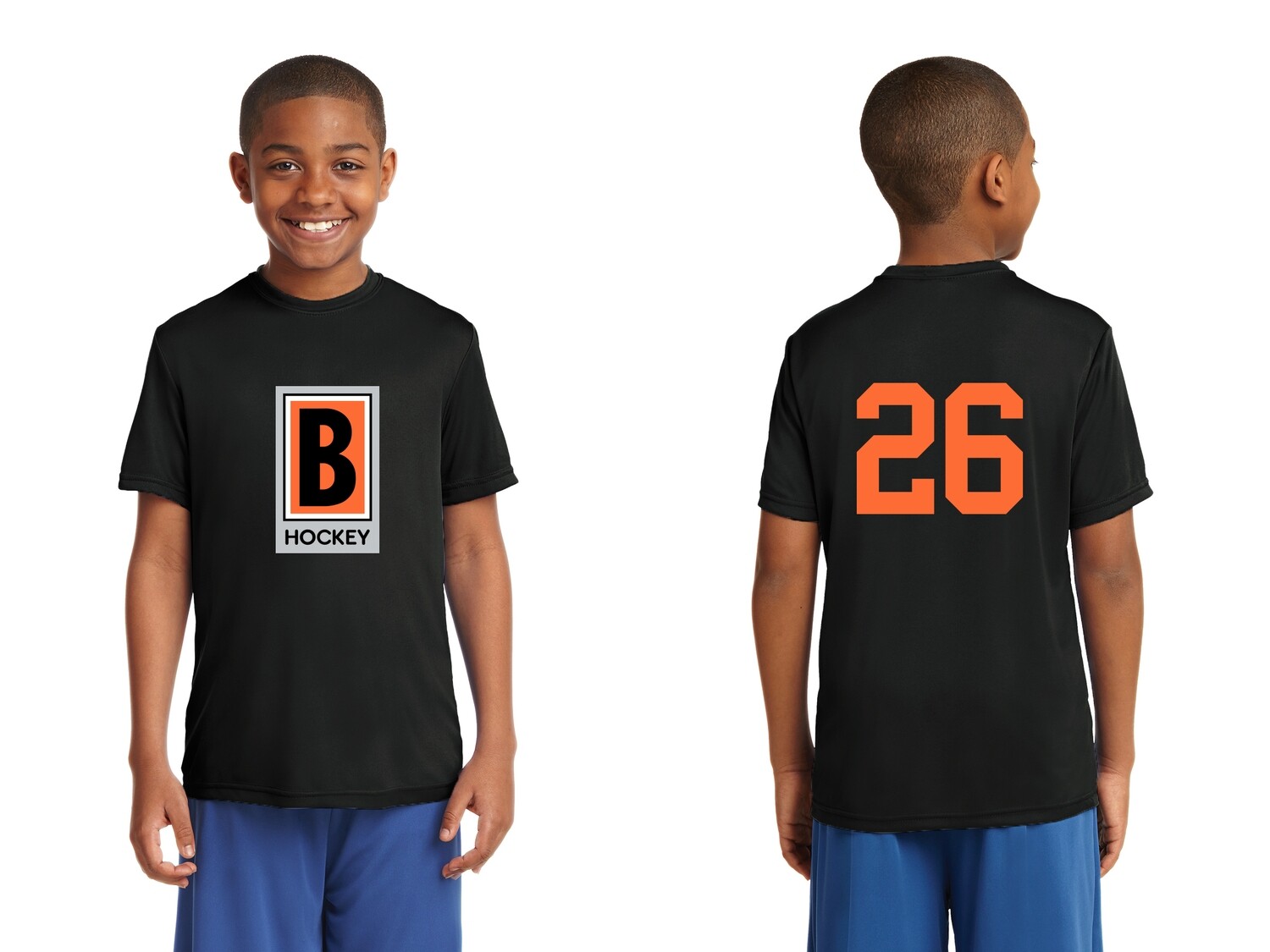 Youth Short Sleeve Performance Tee -Black/ Grey Concrete Youth Short Sleeve Performance Tee -Black/ Grey Concrete