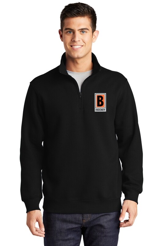 1/4 Zip Sweatshirt-Black/ Graphite Heather